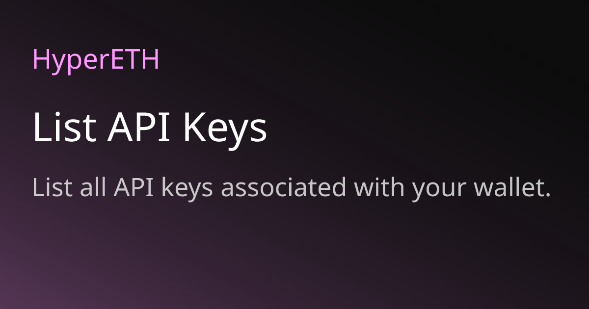List API Keys