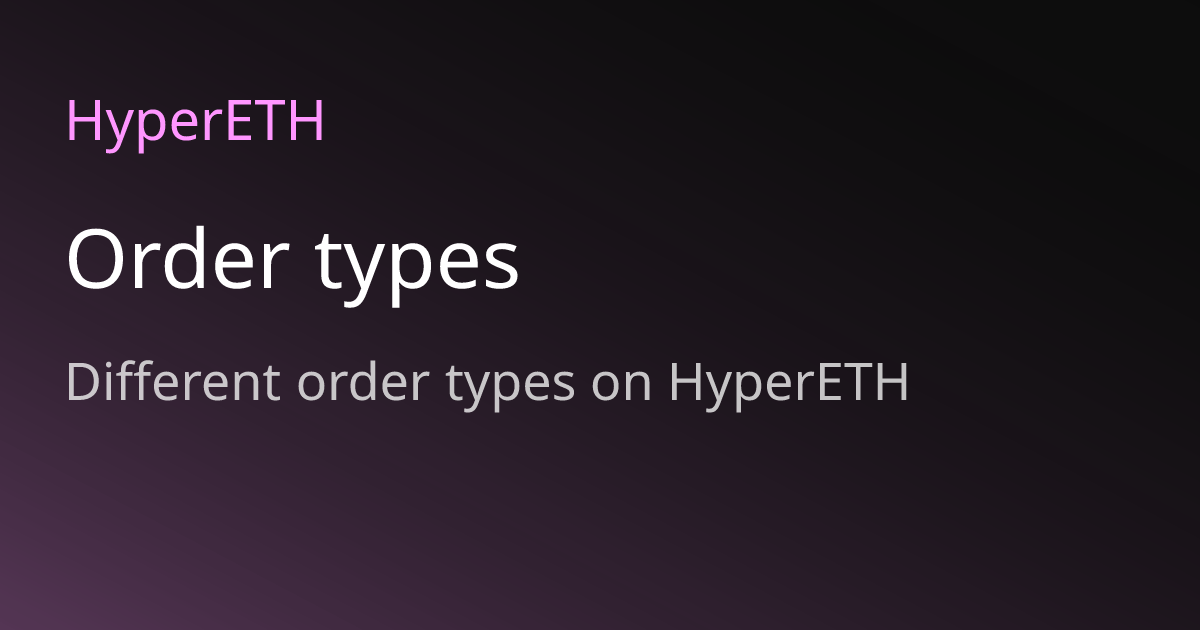 Order types